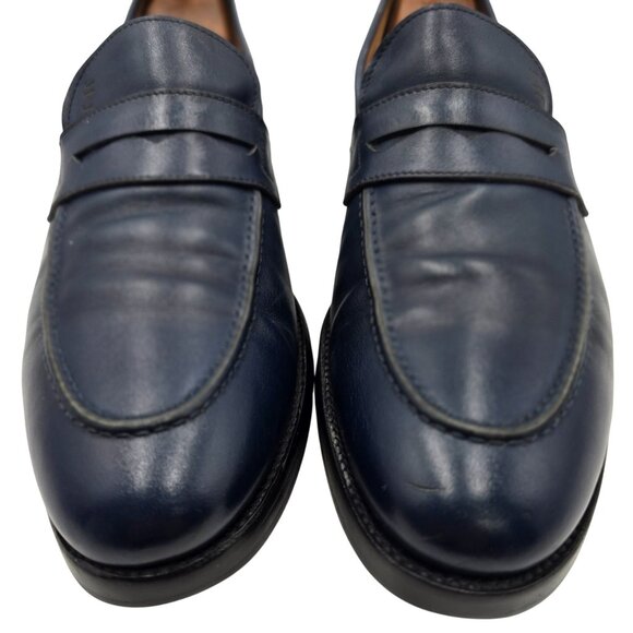 Gianni Gallucci Mens 11.5 / 44.5EU Navy Leather Dress Shoes Luxury Loafers $2211 main image 10